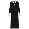 Hugo Boss Knitted Tube Dress With Stacked-logo Keyhole Placket In Black
