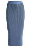 Hugo Boss Knitted Tube Skirt With Two-tone Rib In Patterned