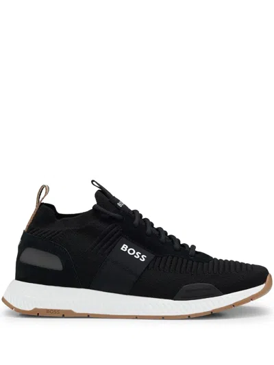 HUGO BOSS KNITTED-UPPER LOW-TOP SNEAKERS