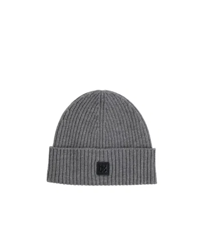 Hugo Boss Knitted Wool Hat In Gray