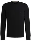 Hugo Boss Cotton-jersey Regular-fit Sweatshirt With Embroidered Logo In Black