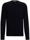 Hugo Boss Cotton-jersey Regular-fit Sweatshirt With Embroidered Logo In Blue