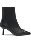Hugo Boss Knot-detail Pointed-toe Ankle Boots In Black