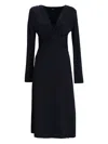 Hugo Boss Knot-detailed Midi Dress In 蓝色