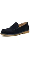 Hugo Boss Suede Crepe-sole Loafers In Dark Blue