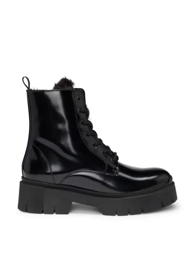 Hugo Boss Kris Combat Boots In Black