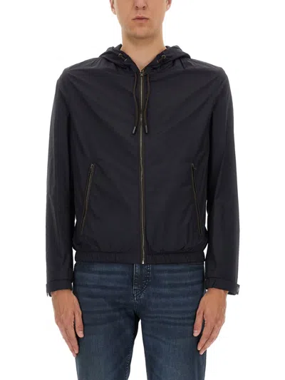 HUGO BOSS L-CALFO1 JACKET WITH HOOD AND ZIPPER