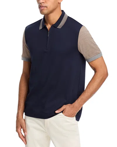 HUGO BOSS L-PARAKAU COTTON & SILK POLO SHIRT