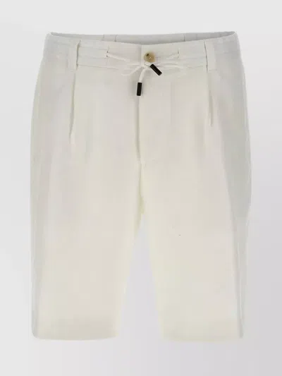 Hugo Boss L-peet Bermuda Shorts In Linen In Neutral