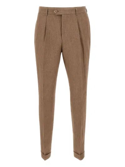 Hugo Boss L-peet Straight-leg Trousers In Brown
