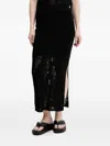 Hugo Boss Lace-pattern Side-slit Skirt In Black