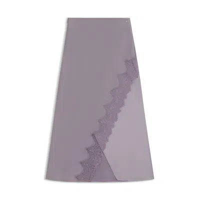 Hugo Boss Lace-trim Maxi Skirt With Wrap Front In Purple