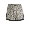 Hugo Boss Lace-trim Pajama Shorts In Satin In Multi
