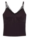 Hugo Boss Lace-trimmed Tank Top In Purple