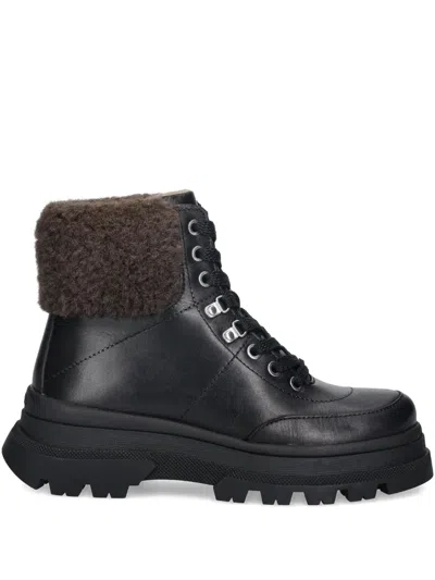 Hugo Boss Lace-up Boots In Black