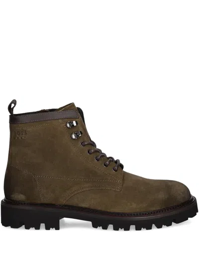 Hugo Boss Lace-up Boots In Brown