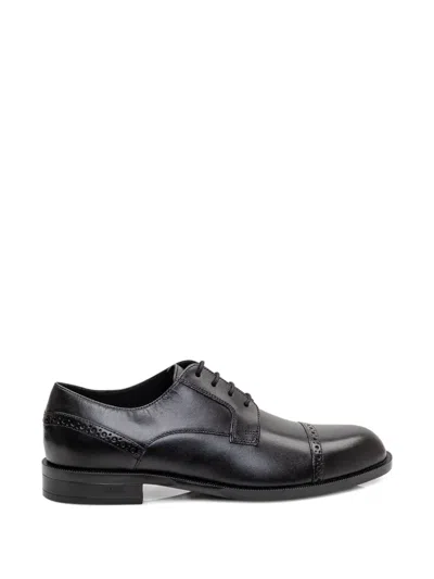 Hugo Boss Lace-up Fastening Brogues Shoes In Black