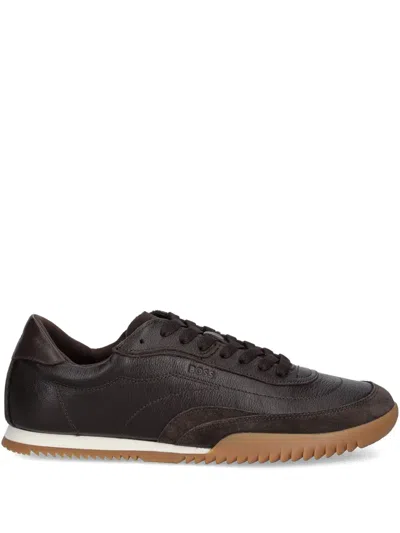 Hugo Boss Lace-up Fastening Suede Sneakers In Multi