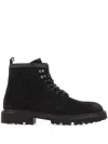 Hugo Boss Lace-up Leather Boots In Black