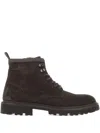 Hugo Boss Lace-up Leather Boots In Brown