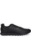 Hugo Boss Lace-up Panelled Sneakers In Black