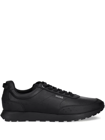 Hugo Boss Lace-up Panelled Sneakers In Black