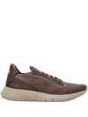 Hugo Boss Lace-up Panelled Sneakers In Brown