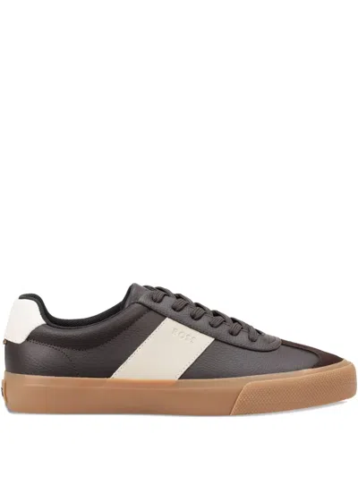 Hugo Boss Boss Men Sneaker With Logo In Brown
