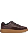 Hugo Boss Lace-up Sneakers In Burgundy