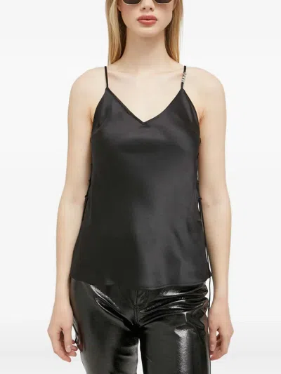 Hugo Boss Lace-up Top In Black