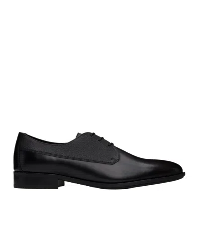 Hugo Boss Laced Pointed Derby Shoes In Black