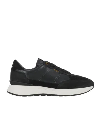Hugo Boss Laced Sneakers In Black