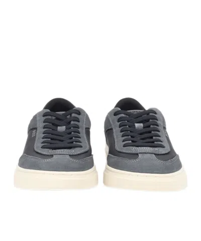Hugo Boss Kieran Smooth Suede Cowhide Leather Sneakers In Gray