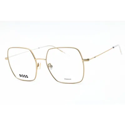 Hugo Boss Ladies Gold Tone Rectangular Eyeglass Frames Boss1666