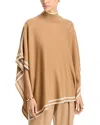Hugo Boss Boss Lalena Mock Neck Virgin Wool Poncho In Medium Beige