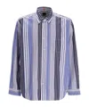 Hugo Boss Lambey Striped Cotton Shirt In Multicolor