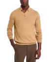 Hugo Boss Lancione Long Sleeve Polo Shirt In Medium Beige