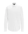 Hugo Boss Slim-fit Shirt In Structured Performance-stretch Jersey In White