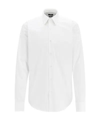 Hugo Boss Lapel Button Shirt In White