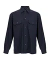 Hugo Boss Relaxed-fit Shirt In An Italian-made Linen Blend In Blue