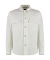 Hugo Boss Button-up Jacket In Herringbone Linen And Silk In White