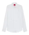 Hugo Boss Slim-fit Shirt In Easy-iron Striped Cotton Poplin In White