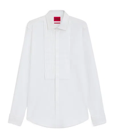 Hugo Boss Lapel Long Sleeve Shirt In White