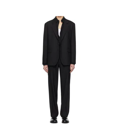 Hugo Boss Lapel Long Sleeve Suit In Black
