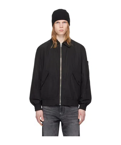 Hugo Boss Lapel Long-sleeved Casual Jacket In Black