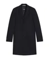 Hugo Boss Lapel Long-sleeved Coat In Black