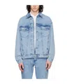 Hugo Boss Lapel Long-sleeved Denim Jacket In Blue