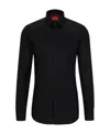 Hugo Boss Lapel Long-sleeved Shirt In Black