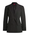 Hugo Boss Regular-fit Blazer In Pinstripe Stretch Material In Black