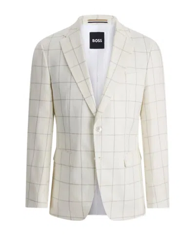 Hugo Boss Lapel Long-sleeved Suit Jacket In White